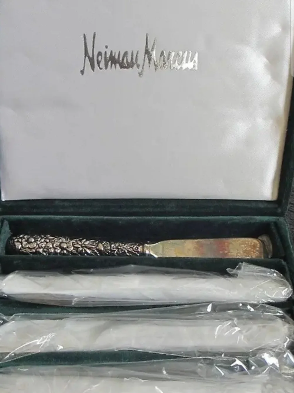 Vintage Silver Plated Godinger Floral-Handle Butter Knife Set